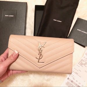 Authentic light pink YSL wallet